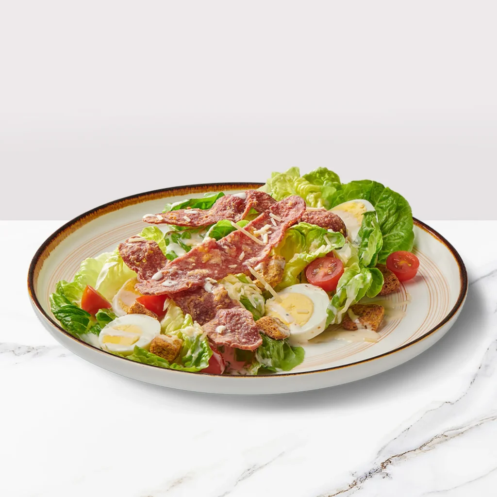 secret recipe menu caesar salad with crispy beef strips