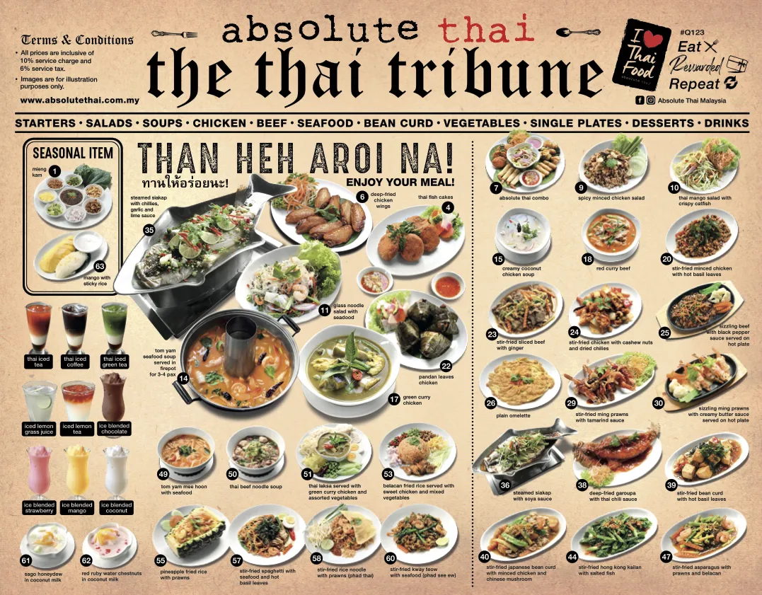 menu absolute thai terkini
